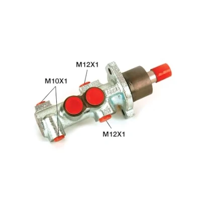 Abbildung von HELLA 8AM 355 503 891 Hauptbremszylinder 23,81 Aluminium M10 x 1 (x2) / M12 PEUGEOT: 306 Limousine, Schrägheck, CITROËN: Xsara Picasso