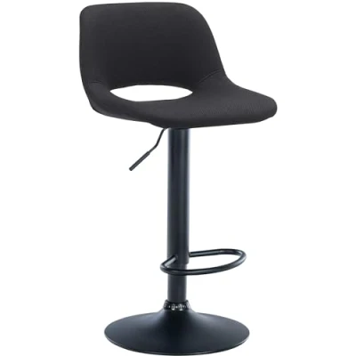 Abbildung von CLP Barhocker Camden I Stoff Bezug Drehbar, Farbe:schwarz, Material Gestell:Metall matt schwarz