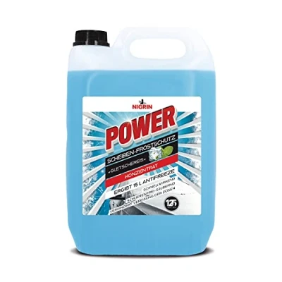 Abbildung von NIGRIN Scheiben Frostschutz Power Konzentrat 52, schnellwirkend, schlierenfrei und verhindert erneutes Einfrieren, blau, 5 Liter, 1 stück (1er Pack)