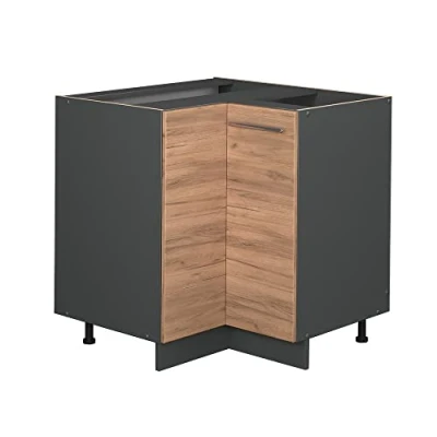 Abbildung von Vicco Eckunterschrank Fame Line, Goldkraft Eiche/Anthrazit, 80.5 cm ohne Arbeitsplatte