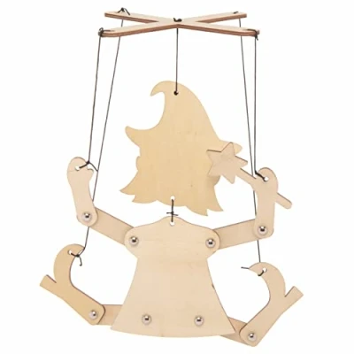 Abbildung von Baker Ross FE686 Hexen Handpuppen aus Holz 3er Pack, Bastel deine eigenen Holzpuppen, Holzbastelset für Kinder zum Zusammenbauen und Dekorieren