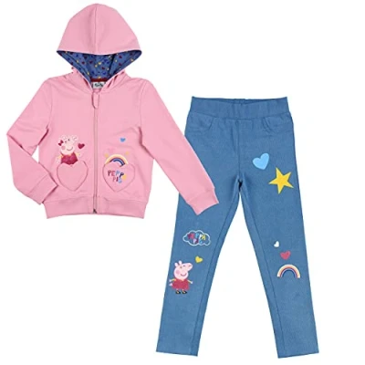 Abbildung von Peppa Wutz Pig Mädchen Set Sweatjacke und Leggings (Rosa, 3Y)