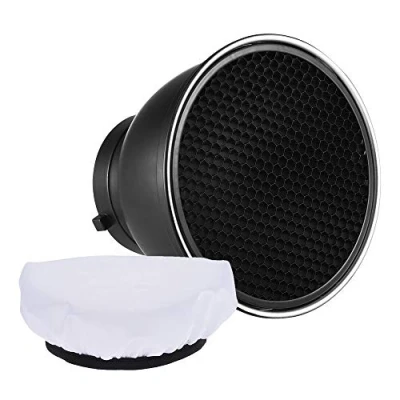 Abbildung von Andoer Lichtformer 7&quot; Standard Reflektor Diffusor Lampe Shade Dish mit 60 Honeycomb Grid weißes Weiches Tuch für Bowens Mount Studio Strobe Flash Light Speedlite