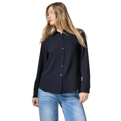 Abbildung von Cecil MIT Struktur Hemdbluse, Damen, Größe: Large, Blau