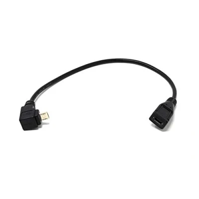 Abbildung von System S 90 Gewinkelt Micro USB Winkelstecker auf Buchse Datenkabel Ladekabel 20 cm