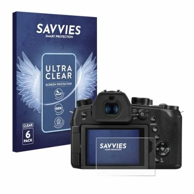 Abbildung von Savvies 6 Stück Schutzfolie für Panasonic DC FZ1000 II/DC TZ200 Displayschutz Folie Ultra Transparent