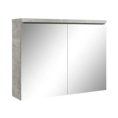 Abbildung von Spiegelschrank Paso 80cm Beton Grau Schrank Spiegel Badezimmer Badmöbel Set Hängeschrank Badschrank