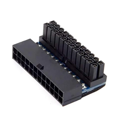 Abbildung von JSER ATX 24 polige Buchse auf poligen Stecker, 90 Grad Netzadapter, kompatibel für Mainboard, Motherboard, Desktops, PC Versorgung