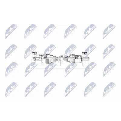 Abbildung von NTY NPW HD 014 Antriebswelle Vorderachse links HONDA: CIVIC 9
