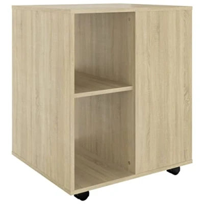 Abbildung von vidaXL Rollschrank mit Fächern Rollcontainer Büroschrank Aktenschrank Bürocontainer Schrank Büro Druckerschrank Sonoma Eiche 60x53x72cm Holzwerkstoff