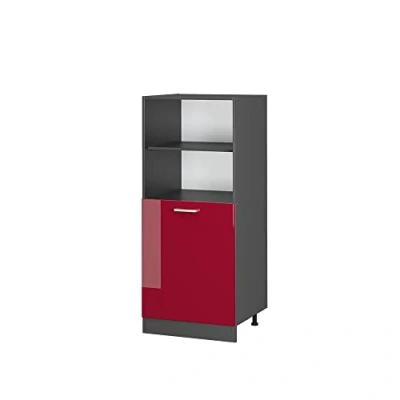 Abbildung von Vicco Herdumbauschrank R Line, Bordeaux Hochglanz/Anthrazit, 60 cm