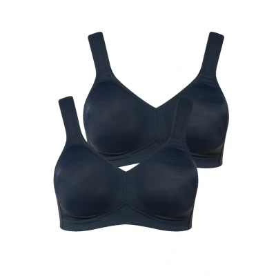 Abbildung von Ulla Popken 2ER PACK Tshirt BH, Damen, Größe: 115C, Nachtblau