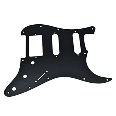 Abbildung von Dopro Schlagbrett für Gitarren mit 11 Löchern, eloxiertes Aluminium, moderner Stil, Stratocaster, passend amerikanische/mexikanische FD, Schwarz
