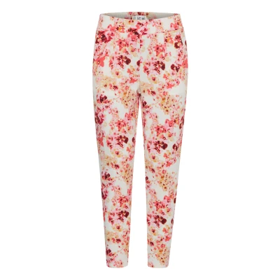 Abbildung von ICHI Ihkate Print PA24 Stoffhose, Damen, Größe: Small, Calypso coral flower aop