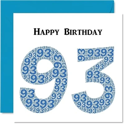 Abbildung von lustige Geburtstagskarte zum 93. Geburtstag für Männer Shapecloud Happy Birthday Karte Großvater, Oma, Vater, Mutter, 145 mm x Grußkarten,