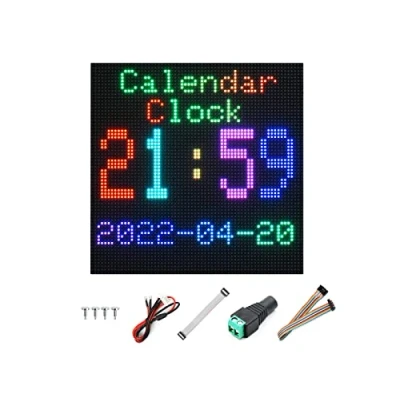 Abbildung von RGB LED Matrix Panel 64x64 Pixel, 3mm Pitch 4096 Einzelne LEDs Vollfarb Display Unterstützt Arduino, Raspberry Pi, Einstellbare Helligkeit, Anzeigen von Text Bunte Bilder Animation Zulassen