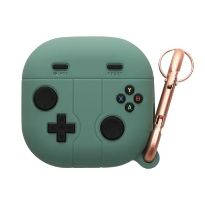 Abbildung von kwmobile Hülle kompatibel mit Samsung Galaxy Buds FE Silikon Kopfhörer Schutzhülle Case Cover Grün Schwarz