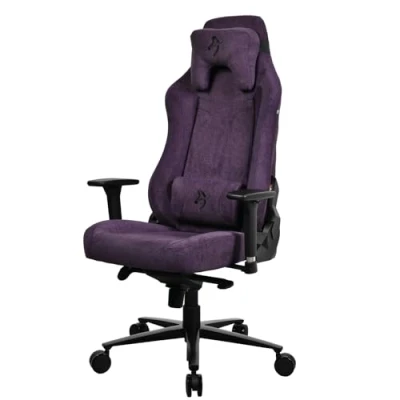 Abbildung von Arozzi Vernazza Premium Polsterung SoftFabric™ Ergonomischer Computer /Gaming /Bürostuhl, Liegestuhl, drehbar, neigbar, höhenverstellbar, Lendenwirbel und Nackenstütze Purple