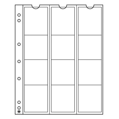 Abbildung von Leuchtturm, Numis, Blätter (4 Ringe) für Münzen Ø 44 mm. (12 Stk.) Transparent Abm: 193x217 pro 5 Stk.