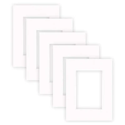 Abbildung von nielsen Conservation Passepartout Karton 2,2 mm 5er Set Außenformat 18x24 cm für Bildformat 10x15 Reinweiß (hellweiß) Glatte Oberfläche