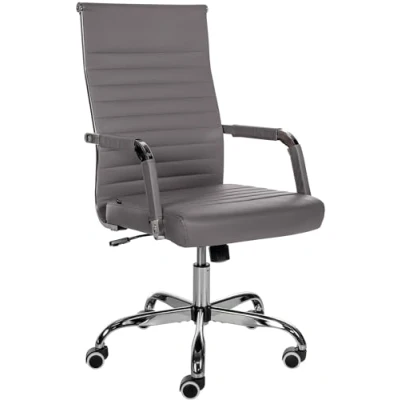Abbildung von CLP Ergonomischer Bürostuhl Amadora I Höhenverstellbar, 360 Grad Drehstuhl Kunstleder Oder Stoff Bezug Langlebig, 120 kg Belastbar, Farbe:grau, Material:Kunstleder