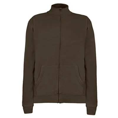 Abbildung von SUMG Zipper Jacke Sweatjacke Strickjacke mit Seitentaschen und Stehkragen viele Farben GrößenNEU (S, Schoko Braun)