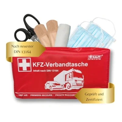 Abbildung von Kalff Erste Hilfe Set KFZ Verbandtasche &quot;standard&quot; rot