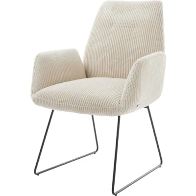 Abbildung von DELIFE Polsterstuhl Zoa Flex, Kufengestell Schwarz Cord Beige