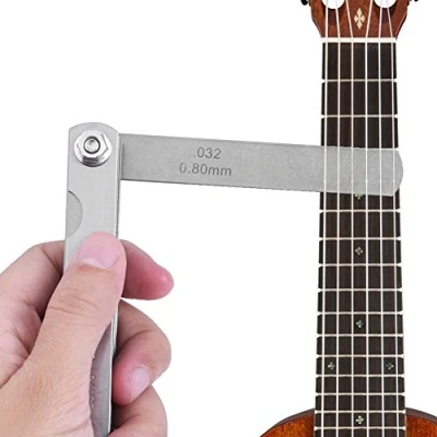 Abbildung von Notched Radius Gauge Guitar,Edelstahl Fühlerlehre Feeler Ruler 30 Guitar Lineal Luthier Tools Set,30 Stücke Edelstahl Gitarre String Höhenmesswerkzeug Gitarren R