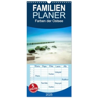 Abbildung von Familienplaner 2025 Farben der Ostsee mit 5 Spalten (Wandkalender, 21 cm x 45 cm), CALVENDO