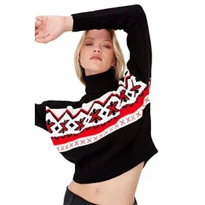 Abbildung von Trendyol Christmas Strickpullover, Damen, Größe: 38, Black
