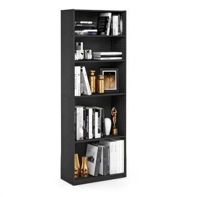 Abbildung von Furinno JAYA Simply Home Bücherregal mit 5 Regalen, Schwarz