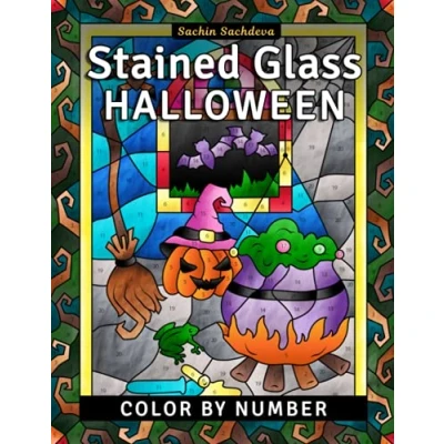 Abbildung von Stained Glass Halloween: Color by Number Coloring Book for Adults (Stained Adults)