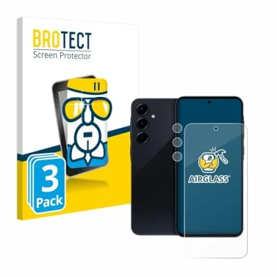 Abbildung von BROTECT Schutzglas für Samsung Galaxy A55 5G (Display+Kamera) (3 Stück) Schutzfolie Panzer Folie Glas [Extrem Kratzfest 9H, Anti Fingerprint,