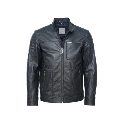 Abbildung von JCC Lederjacke, Herren, Größe: 48, Navy