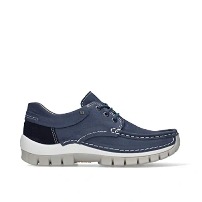 Abbildung von Wolky FLY Halbschuh, Antique nubuck, Denim, 0470111 820 Schnürschuh