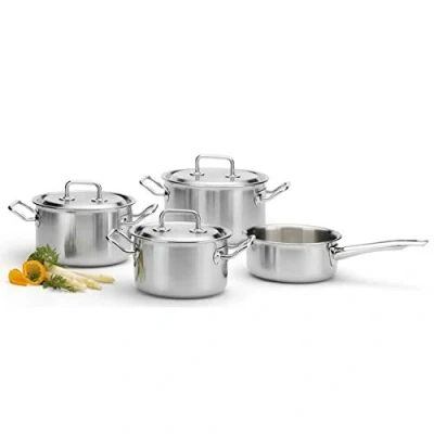 Abbildung von Spring Topf Set 4 tlg. BRIGADE PREMIUM , Kochtopfset für alle Herdarten inklusive Induktion geeignet Spülmaschinenfest Hochwertiges Kochgeschirr mit Innenskalierung und optimale Wärmeverteilung