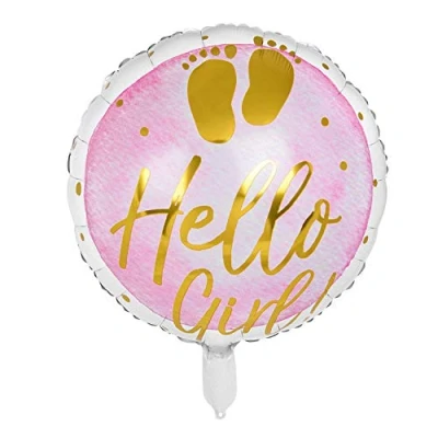 Abbildung von Helium Ballon Hallo Mädchen! † ungefähr 45 cm