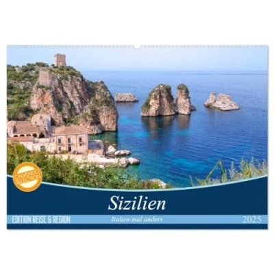Abbildung von Sizilien Italien mal anders (Wandkalender 2025 DIN A2 quer), CALVENDO Monatskalender