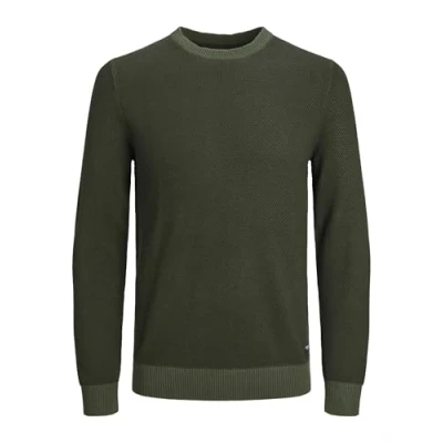 Abbildung von Jack &amp; Jones Jjeglobe CREW NECK Strickpullover, Herren, Größe: Small, Kombu green