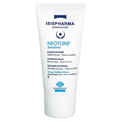 Abbildung von Isispharma Neotone Sensitive Intensiver Balsam zur Reduzierung von Pigmentflecken Nachtcreme für Gesicht, Hände, Dekolleté empfindliche Haut 30 ml