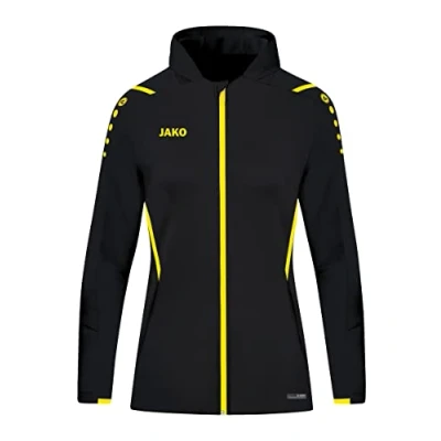 Abbildung von JAKO Damen Kapuzenjacke Challenge, Schwarz/Citro, 40