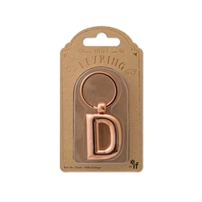 Abbildung von IF Metall Buchstaben Schlüsselanhänger, personalisierbar, Buchstabe D Rotgold