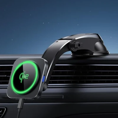 Abbildung von ESR für Qi2 15W MagSafe Autohalterung mit Ladefunktion, Zertifiziertes Autoladegerät, Armaturenbrett Kabellose Handyhalterung Auto Magnet iPhone 16/15/14/13/12, Schnellladen