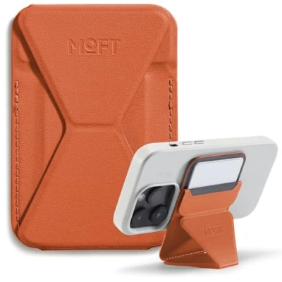 Abbildung von MOFT Magnetischer Handy Wallet Ständer, Veganem Leder Kartenhalter Stand Kompatibel mit Magsafe iPhone 15 14 13 12 Serie, 3 Betrachtungswinkel