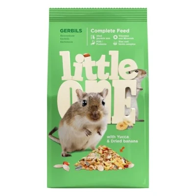 Abbildung von Little One Gerbils 400 g Alleinfuttermittel für Rennmäuse Enthält Eiweißstoffe, Fette, Kohlenhydrate, Mineralstoffe und Vitamine Mit Yucca getrockneten Bananen