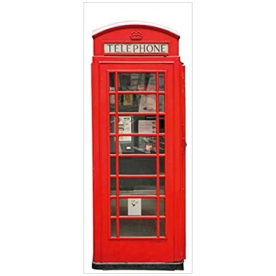 Abbildung von Wallario Poster London Rote Telefonzelle in Premiumqualität, Größe: 80 x 200 cm XXL