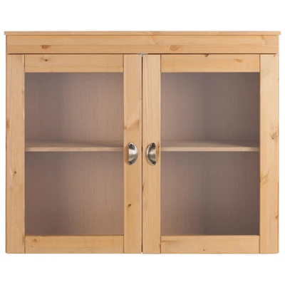 Abbildung von Home affaire Glashängeschrank &quot;Oslo&quot;, 100 cm breit, aus massiver Kiefer, mit 2 Glastüren, Metallgriffe