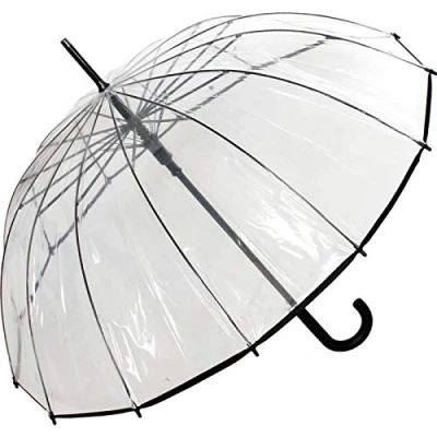 Abbildung von HAPPY RAIN Langregenschirm 14teiliger Regenschirm mit Automatik transparent, durchsichtig