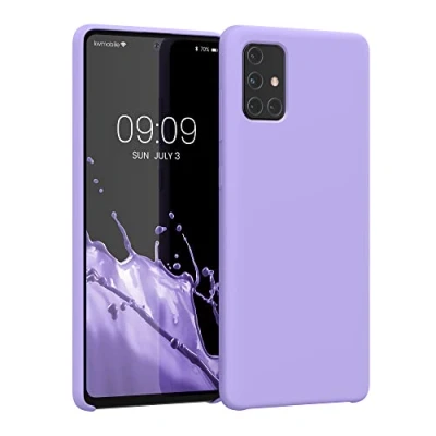 Abbildung von kwmobile Hülle kompatibel mit Samsung Galaxy A71 Silikon Handy Case Handyhülle weiche Oberfläche kabelloses Laden Veilchen Lila